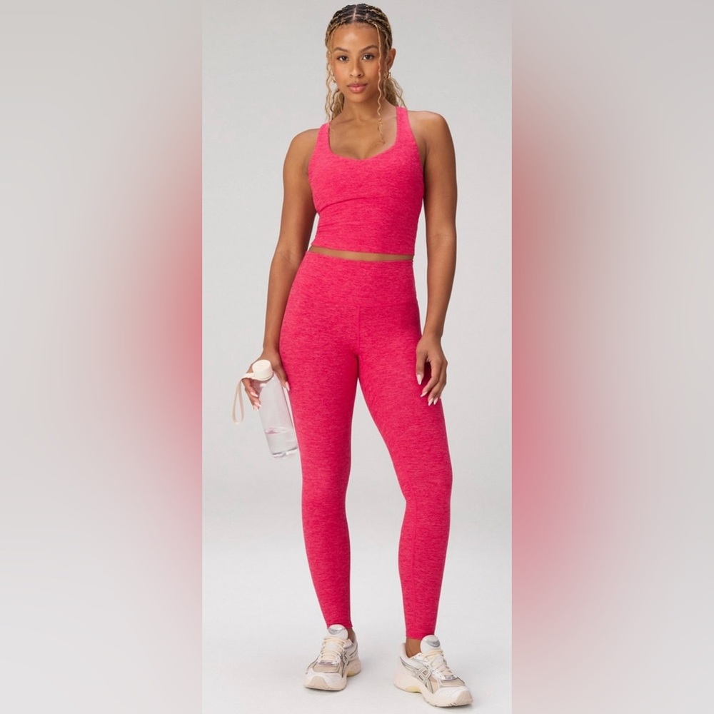 Red Raspberry Fizz HeatherFlex Leggings | High-Waist 7/8 TLC Legging | XS | NWT